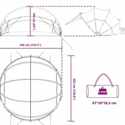 vidaXL Piscina Y Spa-Cúpula para piscina Manual 336 x 322 x 160 cm PVC