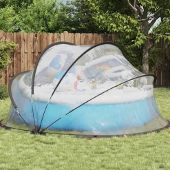 vidaXL Piscina Y Spa-Cúpula para piscina Manual 336 x 322 x 160 cm PVC