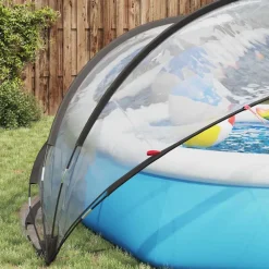 vidaXL Piscina Y Spa-Cúpula para piscina Manual 336 x 322 x 160 cm PVC