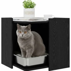 vidaXL Productos Para Mascotas-Cubículo para caja de arena de gato 53 x 53 x 51 cm