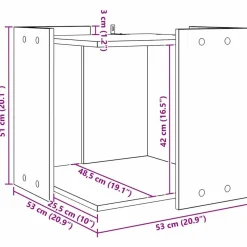 vidaXL Productos Para Mascotas-Cubículo para caja de arena de gato 53 x 53 x 51 cm
