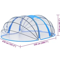 vidaXL Piscina Y Spa-Cubierta capota de piscina 530x410x210 cm