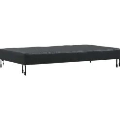 vidaXL Accesorios Para Muebles De Jardín-Cubierta de Mesa Liso Negro 122 x 72 x 15 cm tela