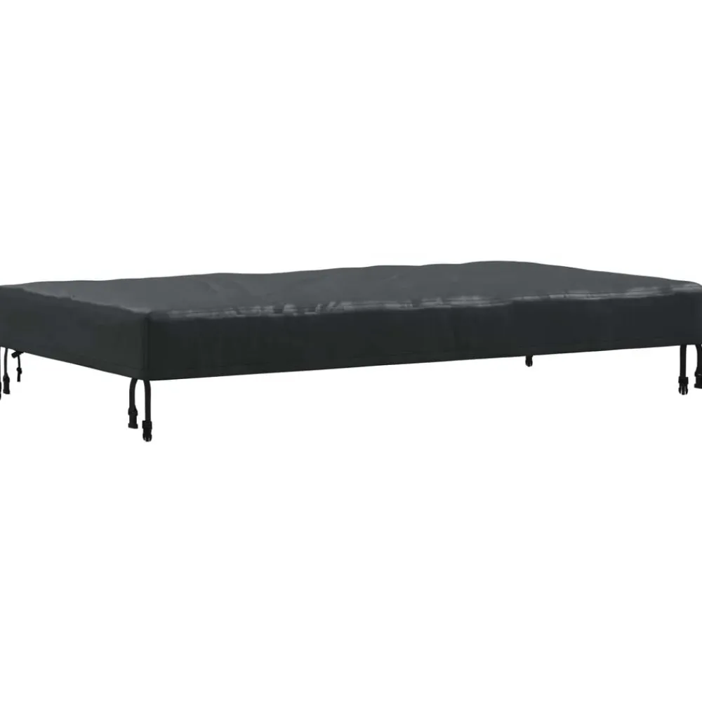 vidaXL Accesorios Para Muebles De Jardín-Cubierta de Mesa Liso Negro 122 x 72 x 15 cm tela