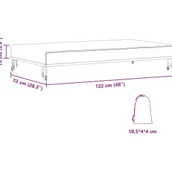 vidaXL Accesorios Para Muebles De Jardín-Cubierta de Mesa Liso Negro 122 x 72 x 15 cm tela
