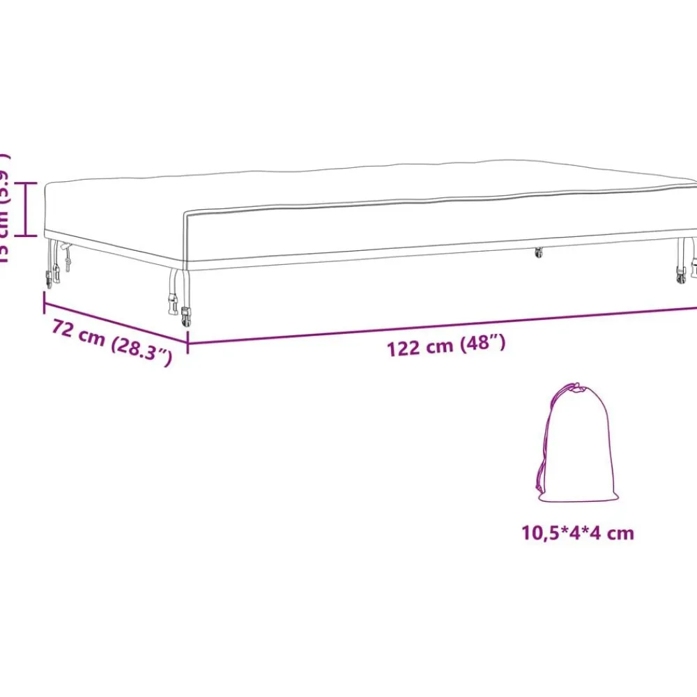 vidaXL Accesorios Para Muebles De Jardín-Cubierta de Mesa Liso Negro 122 x 72 x 15 cm tela