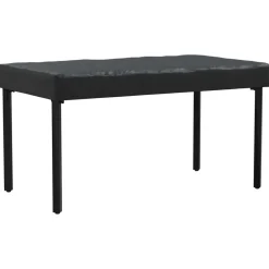 vidaXL Accesorios Para Muebles De Jardín-Cubierta de Mesa Liso Negro 122 x 72 x 15 cm tela