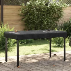 vidaXL Accesorios Para Muebles De Jardín-Cubierta de Mesa Liso Negro 122 x 72 x 15 cm tela