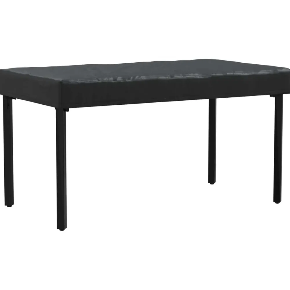 vidaXL Accesorios Para Muebles De Jardín-Cubierta de Mesa Liso Negro 122 x 72 x 15 cm tela