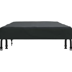 vidaXL Accesorios Para Muebles De Jardín-Cubierta de Mesa Liso Negro 122 x 72 x 15 cm tela