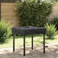 vidaXL Accesorios Para Muebles De Jardín-Cubierta de Mesa Liso Negro 62 x 62 x 15 cm tela