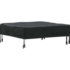 vidaXL Accesorios Para Muebles De Jardín-Cubierta de Mesa Liso Negro 62 x 62 x 15 cm tela