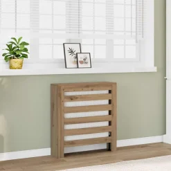 vidaXL Cubierta de radiador madera color artesano 78x20x82 cm Roble Hot