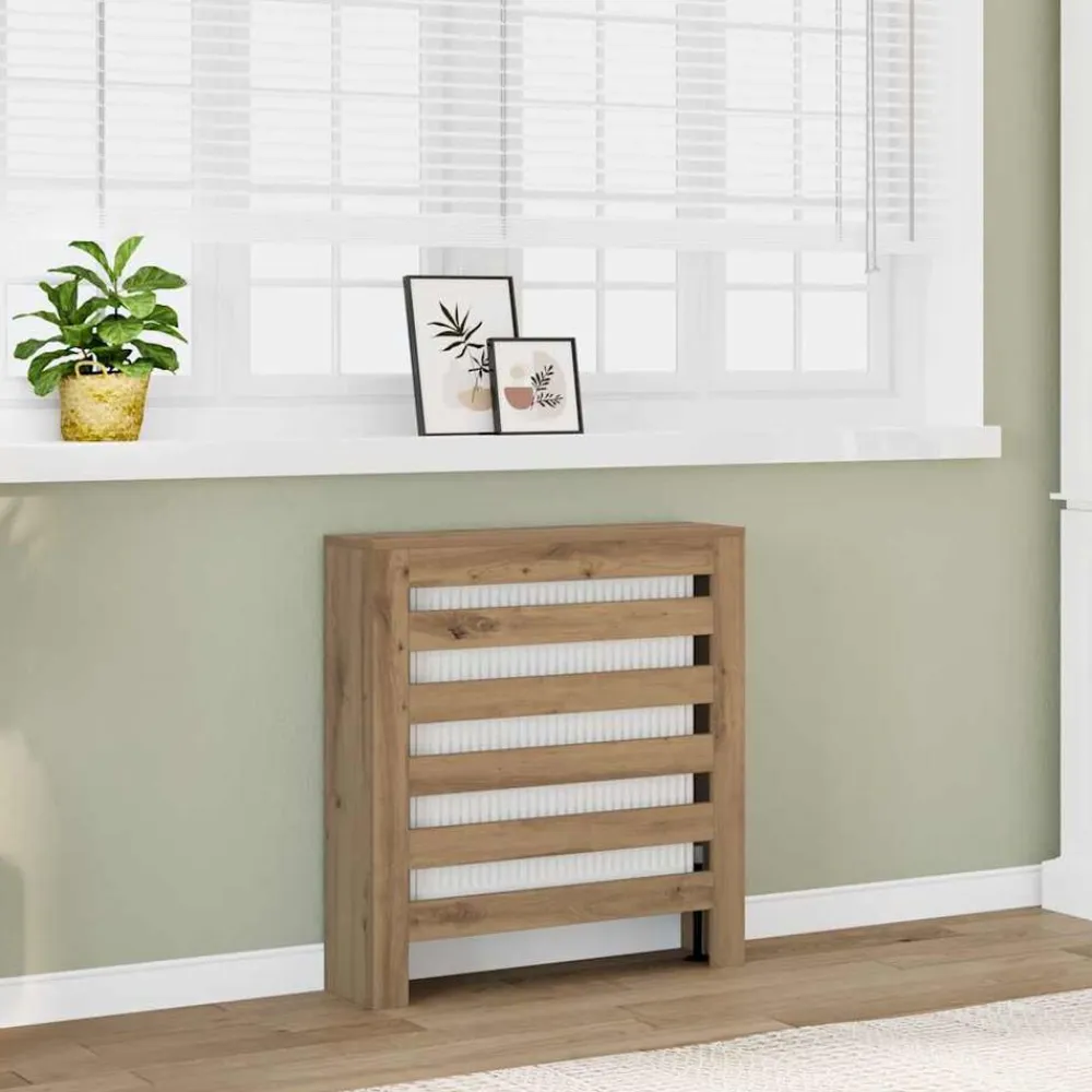 vidaXL Cubierta de radiador madera color artesano 78x20x82 cm Roble Hot