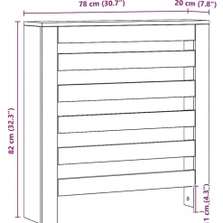 vidaXL Cubierta de radiador madera color artesano 78x20x82 cm Roble Hot