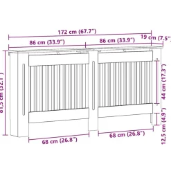 vidaXL Cubierta de Radiador 172 x 19 x 81,5 cm Roble negro New
