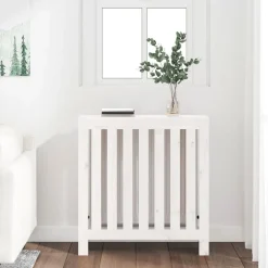 vidaXL Cubierta de radiador madera maciza de pino 79,5x19x84 cm Blanco Clearance