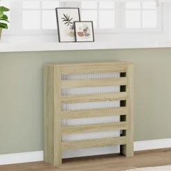 vidaXL Cubierta de radiador madera ingeniería 78x20x82 cm Roble Sonoma