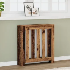 vidaXL Cubierta de radiador madera color envejecido 78x20x82 cm Madera antigua Sale