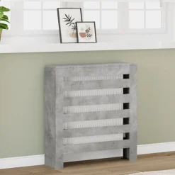 vidaXL Cubierta de radiador madera ingeniería gris hormigón 78x20x82cm Gris hormig&oacute;n Best