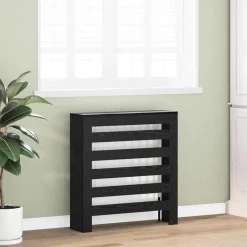 vidaXL Accesorios Para Electrodomésticos-Cubierta de Radiador Roble Negro 78 x 20 x 82 cm