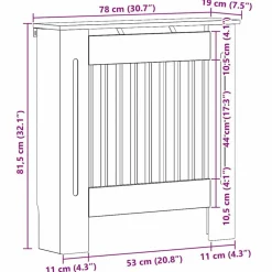 vidaXL Accesorios Para Electrodomésticos-Cubierta de Radiador Roble artesanal 78 x 19 x 81,5 cm