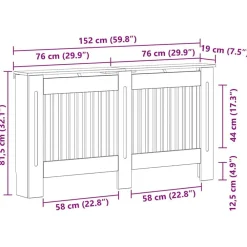 vidaXL Accesorios Para Electrodomésticos-Cubierta de Radiador 152 x 19 x 81,5 cm