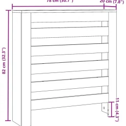 vidaXL Cubierta de radiador madera ingeniería 78x20x82 cm Gris sonoma Online