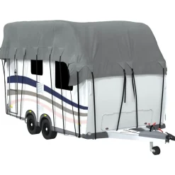vidaXL Piezas Y Accesorios Para Vehículos-Cubierta de techo para caravana tela no tejida gris 500x300 cm