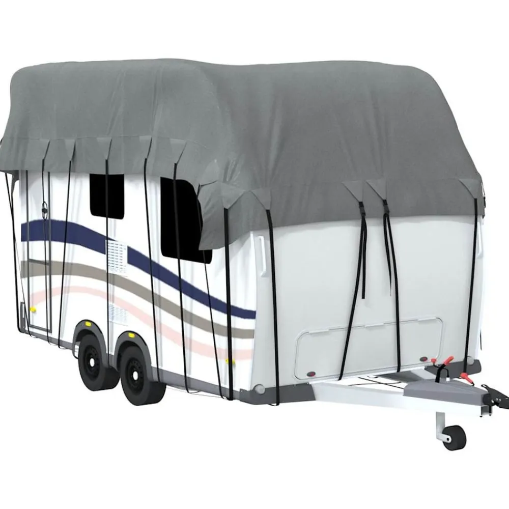 vidaXL Piezas Y Accesorios Para Vehículos-Cubierta de techo para caravana tela no tejida gris 500x300 cm