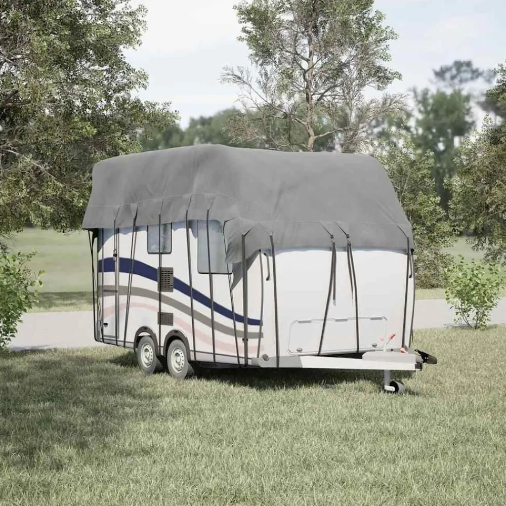 vidaXL Piezas Y Accesorios Para Vehículos-Cubierta de techo para caravana tela no tejida gris 500x300 cm