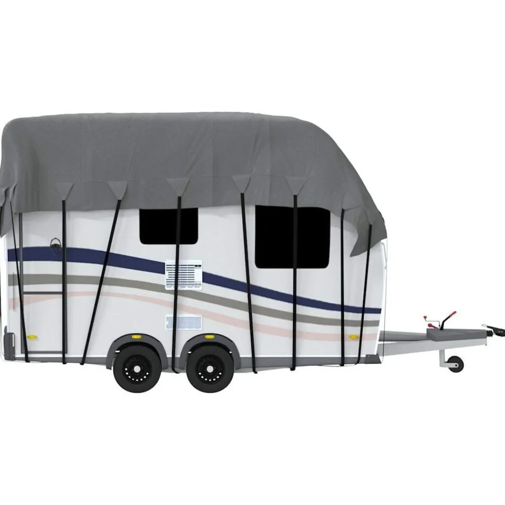 vidaXL Piezas Y Accesorios Para Vehículos-Cubierta de techo para caravana tela no tejida gris 500x300 cm