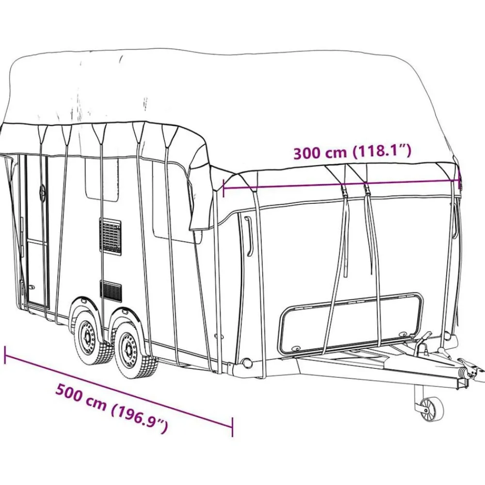 vidaXL Piezas Y Accesorios Para Vehículos-Cubierta de techo para caravana tela no tejida gris 500x300 cm