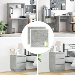 vidaXL Accesorios De Bricolaje-Cubierta de Tornillo Autoadhesiva 2 pcs Gris Concreto