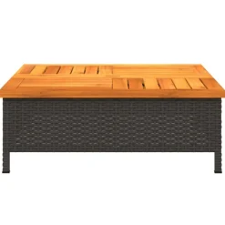 vidaXL Jardín-Cubierta para base sombrilla ratán PE acacia 70x70x25 cm