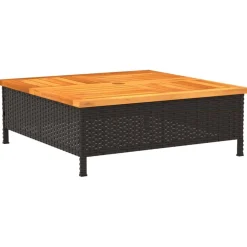 vidaXL Jardín-Cubierta para base sombrilla ratán PE acacia 70x70x25 cm
