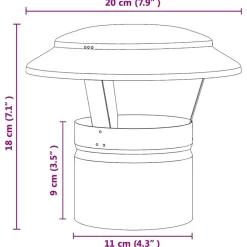 vidaXL Accesorios Para Hornos De Leña Y Chimeneas-Cubierta para Chimenea Plateado 20 x 20 x 18 cm