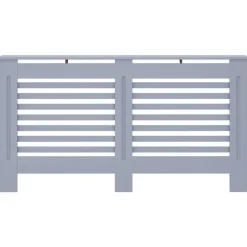 vidaXL Accesorios Para Electrodomésticos-Cubierta para radiador MDF gris 152x19x81,5 cm