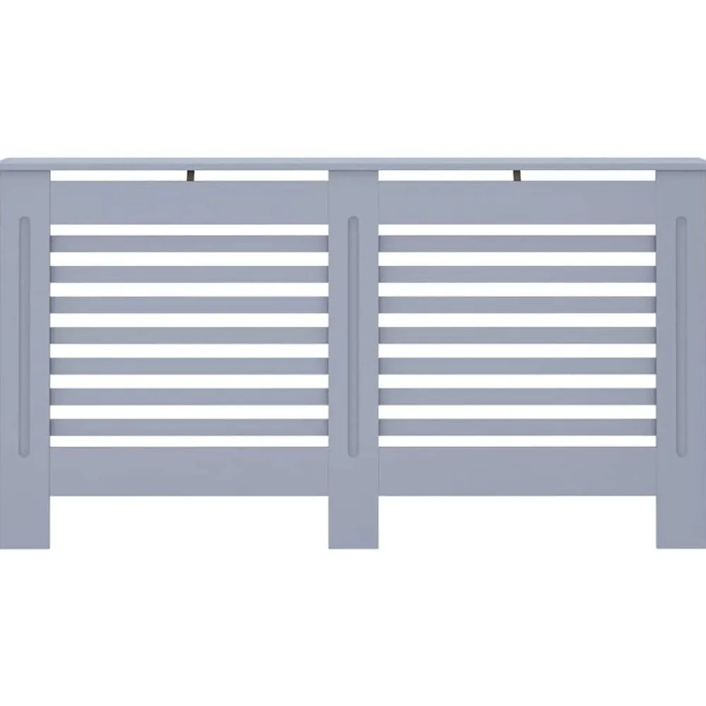 vidaXL Accesorios Para Electrodomésticos-Cubierta para radiador MDF gris 152x19x81,5 cm
