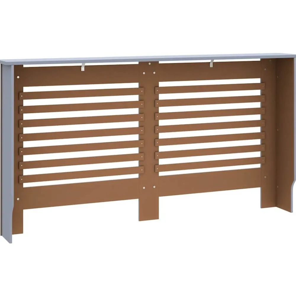 vidaXL Accesorios Para Electrodomésticos-Cubierta para radiador MDF gris 152x19x81,5 cm
