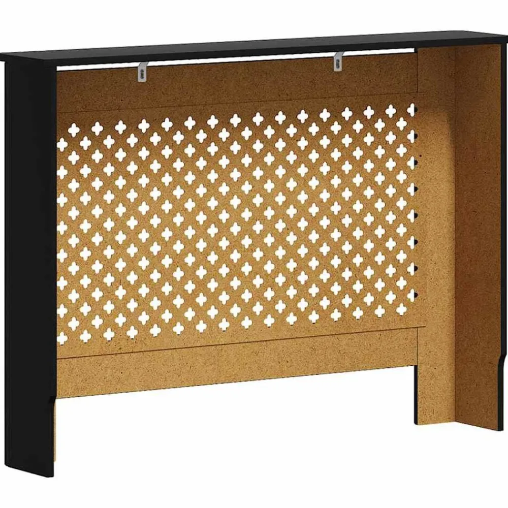vidaXL Cubierta para radiador MDF 112x19x81,5 cm Negro New