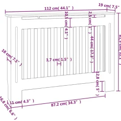 vidaXL Accesorios Para Electrodomésticos-Cubierta para radiador MDF 112x19x81,5cm