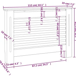 vidaXL Cubierta para radiador MDF 112x19x81,5 cm Negro Best