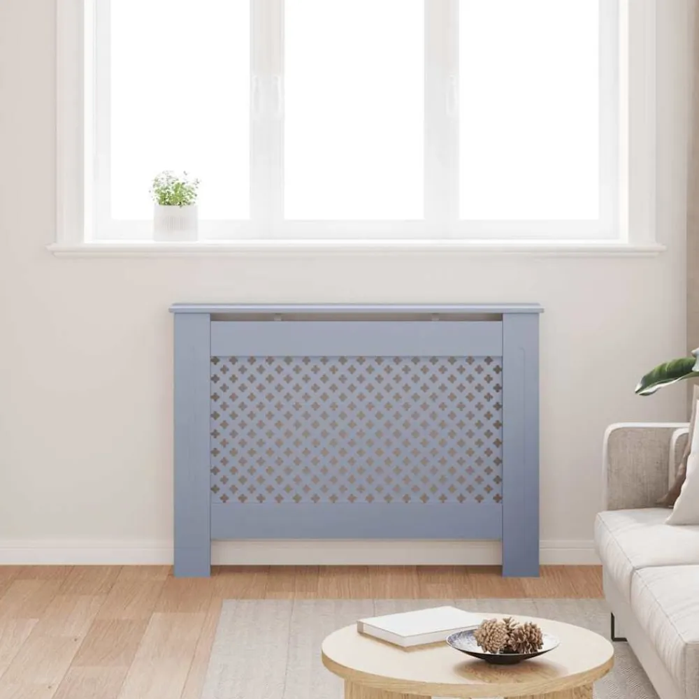 vidaXL Cubierta para radiador MDF gris 112x19x81,5 cm Antracita Sale