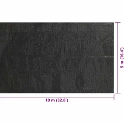 vidaXL Cubierta solar de piscina PE rectangular flotante 10x5 m Negro Outlet