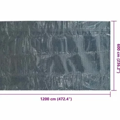 vidaXL Piscina Y Spa-Cubierta solar de piscina de PE flotante negro y azul 1200x600cm