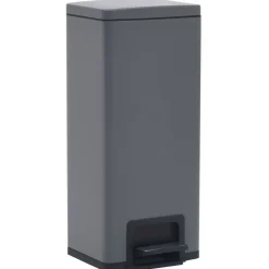 vidaXL Productos Del Hogar-Cubo basura con pedal antihuellas 30L acero inoxidable