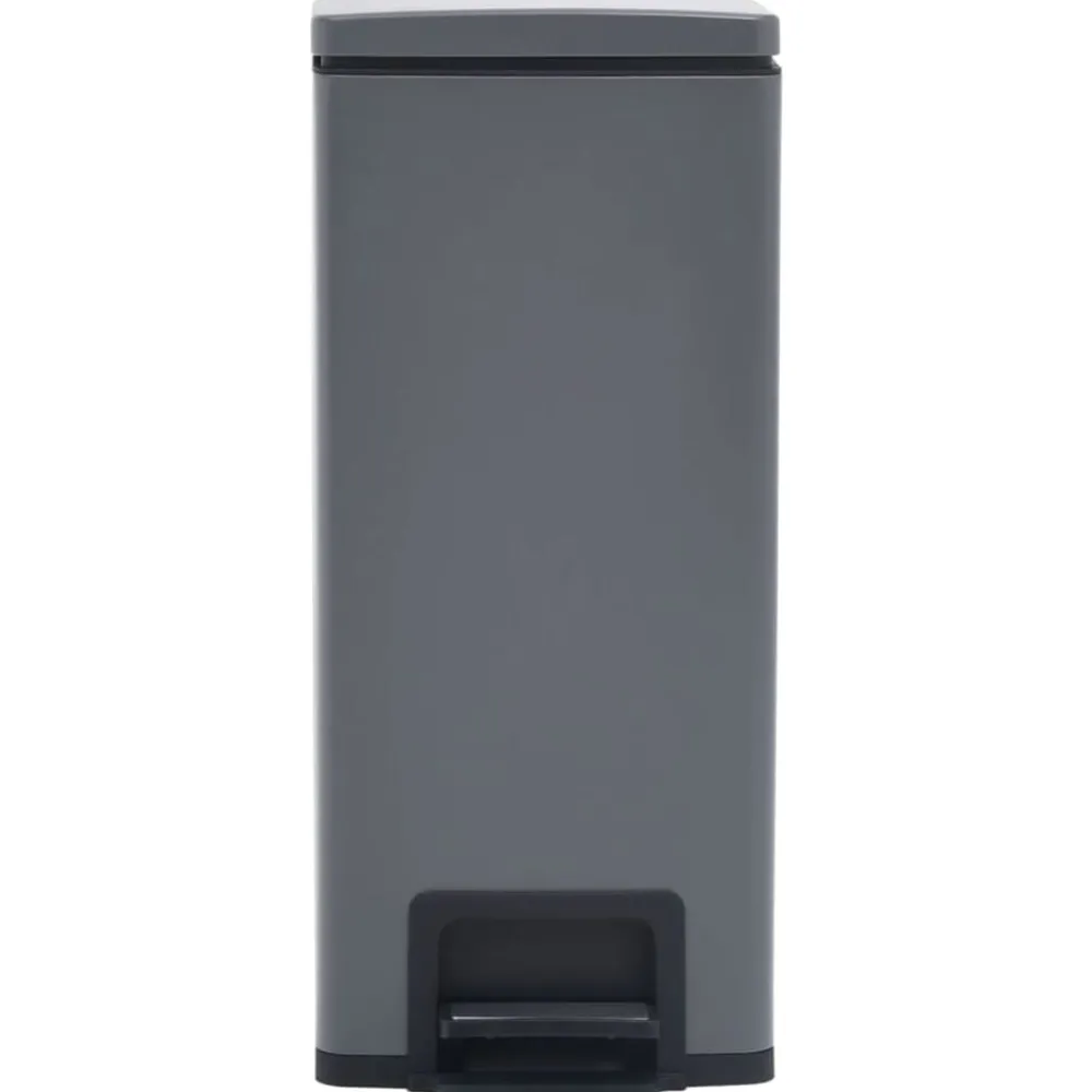 vidaXL Productos Del Hogar-Cubo basura con pedal antihuellas 30L acero inoxidable