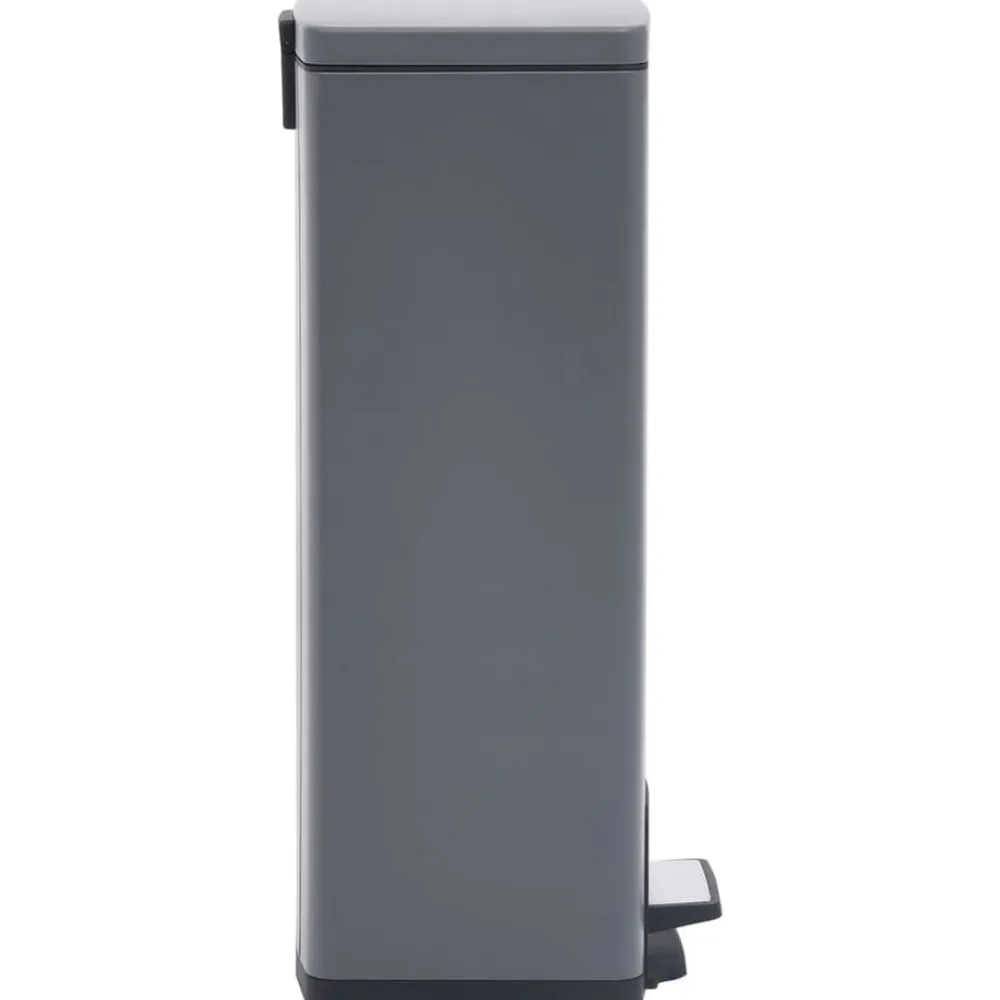 vidaXL Productos Del Hogar-Cubo basura con pedal antihuellas 30L acero inoxidable