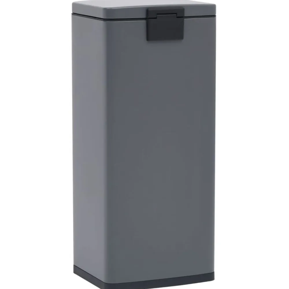vidaXL Productos Del Hogar-Cubo basura con pedal antihuellas 30L acero inoxidable
